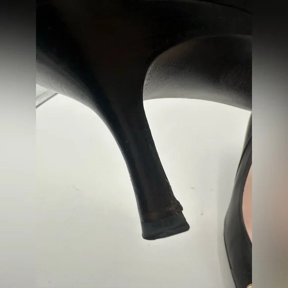 Chanel kitten heels brown leather pumps shoes classic - Picture 8 of 11